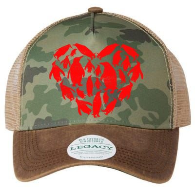 Animals Lover Funny Penguin Heart Valentine's Day Great Gift Legacy Tie Dye Trucker Hat