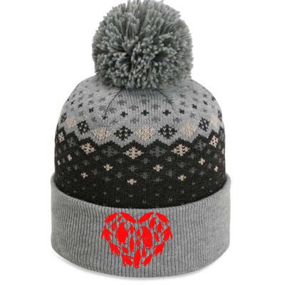 Animals Lover Funny Penguin Heart Valentine's Day Great Gift The Baniff Cuffed Pom Beanie