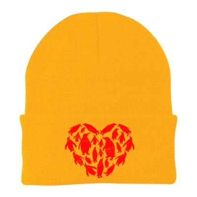 Animals Lover Funny Penguin Heart Valentine's Day Great Gift Knit Cap Winter Beanie