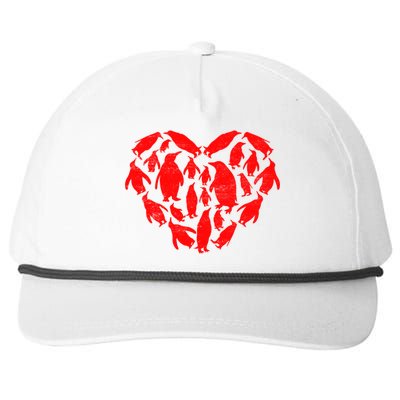 Animals Lover Funny Penguin Heart Valentine's Day Great Gift Snapback Five-Panel Rope Hat