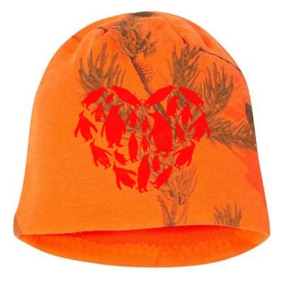 Animals Lover Funny Penguin Heart Valentine's Day Great Gift Kati - Camo Knit Beanie