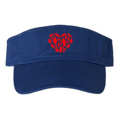 Animals Lover Funny Penguin Heart Valentine's Day Great Gift Valucap Bio-Washed Visor