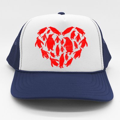 Animals Lover Funny Penguin Heart Valentine's Day Great Gift Trucker Hat