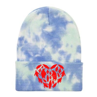 Animals Lover Funny Penguin Heart Valentine's Day Great Gift Tie Dye 12in Knit Beanie