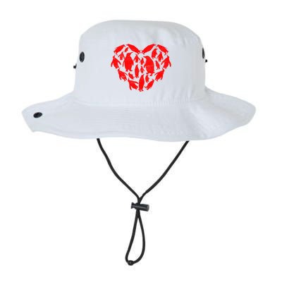 Animals Lover Funny Penguin Heart Valentine's Day Great Gift Legacy Cool Fit Booney Bucket Hat