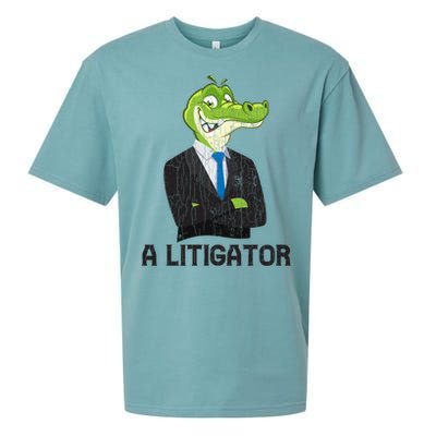 A Litigator Funny Lawyer Attorney Law School Graphic Gift Sueded Cloud Jersey T-Shirt