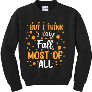 Autumn Love Fall Season Graphic Kids Sweatshirt