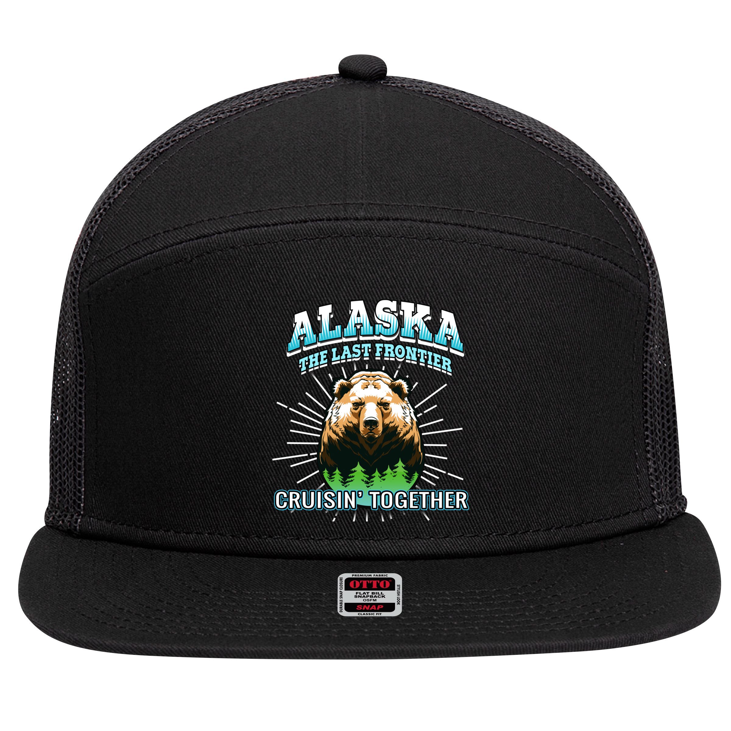 Alaska Last Frontier Family Group Trip Cruisin Together Cool Gift 7 Panel Mesh Trucker Snapback Hat
