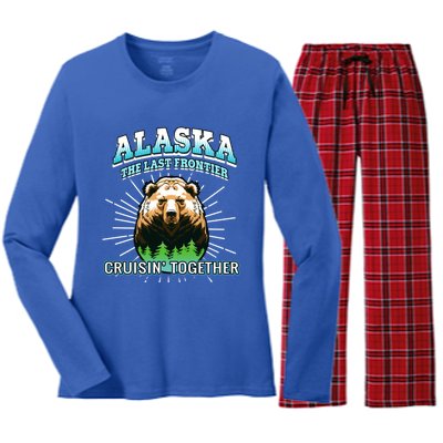 Alaska Last Frontier Family Group Trip Cruisin Together Cool Gift Women's Long Sleeve Flannel Pajama Set 