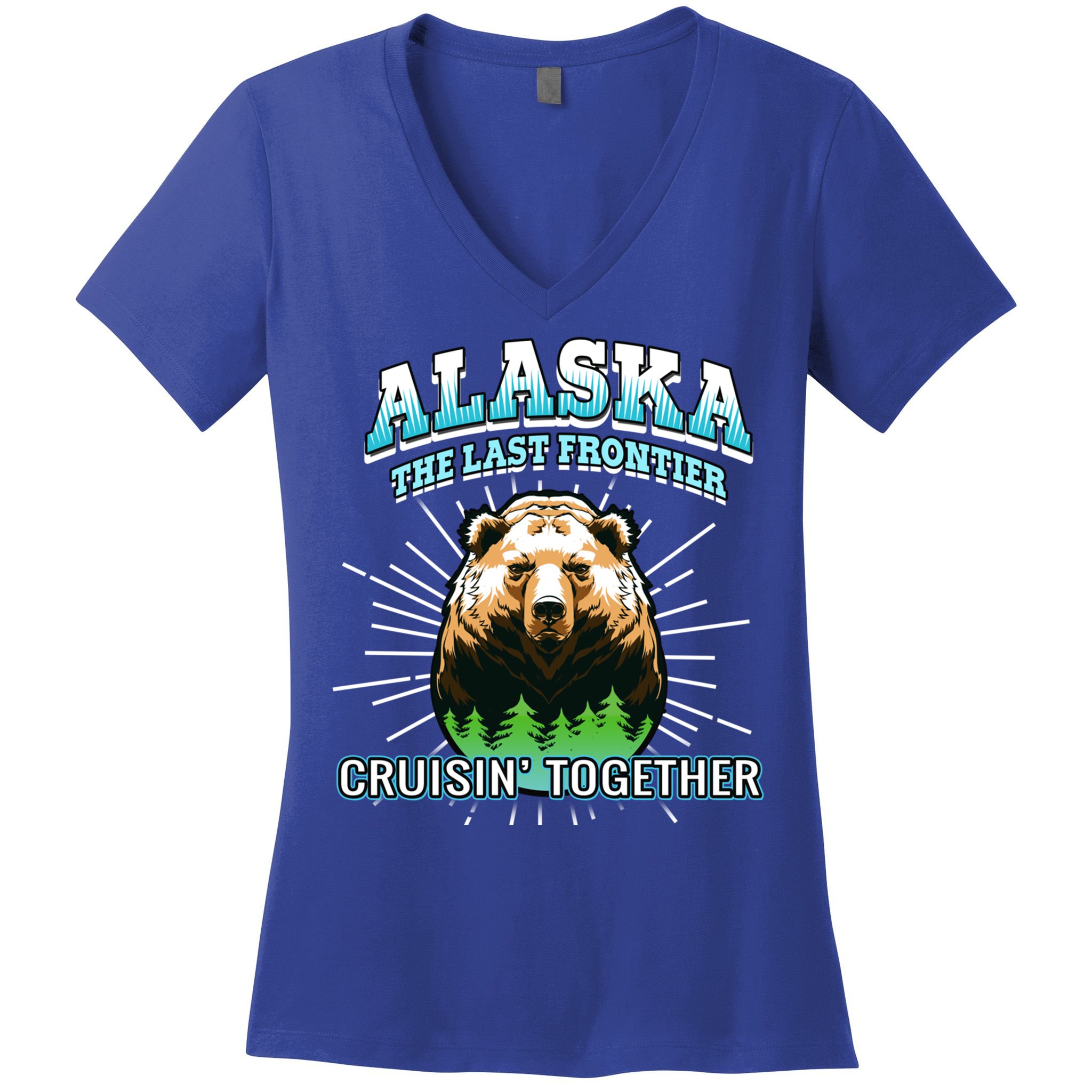 Alaska Last Frontier Family Group Trip Cruisin Together Cool Gift Women's V-Neck T-Shirt