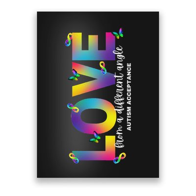 Autism Love From A Different Angle Acceptance Rainbow Poster