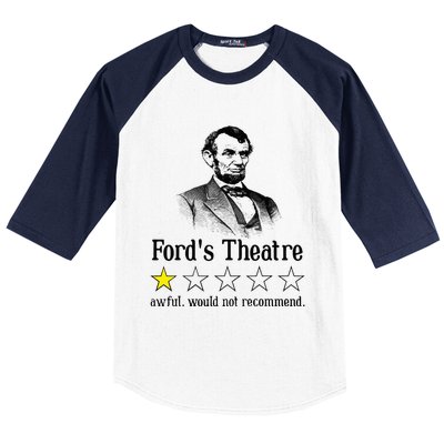 Abraham Lincoln Ford's Theatre Rating Baseball Sleeve Shirt