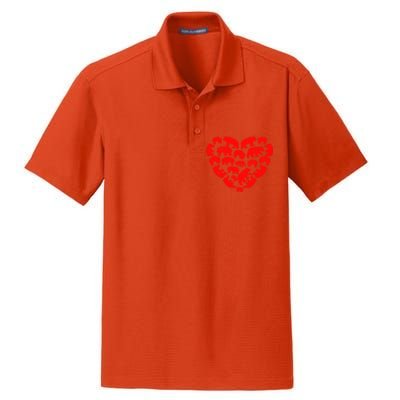 Animals Lover Funny Panda Bear Heart Valentine's Day Gift Dry Zone Grid Polo