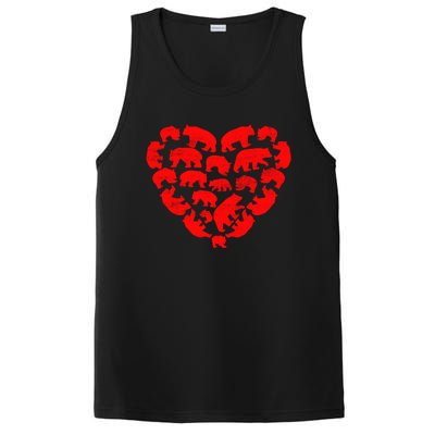 Animals Lover Funny Panda Bear Heart Valentine's Day Gift PosiCharge Competitor Tank