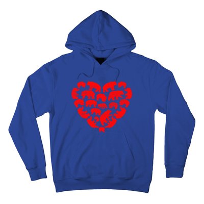 Animals Lover Funny Panda Bear Heart Valentine's Day Gift Hoodie