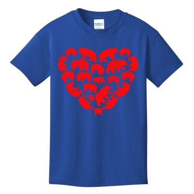 Animals Lover Funny Panda Bear Heart Valentine's Day Gift Kids T-Shirt