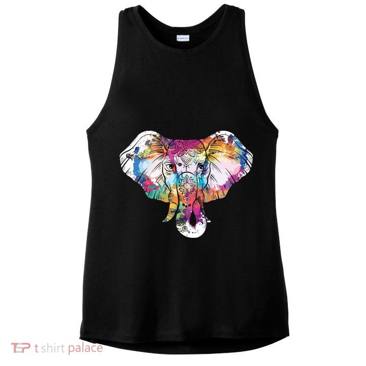 Animal Lover Gift Africa Safari Zoo Keeper Elephant Ladies PosiCharge Tri-Blend Wicking Tank