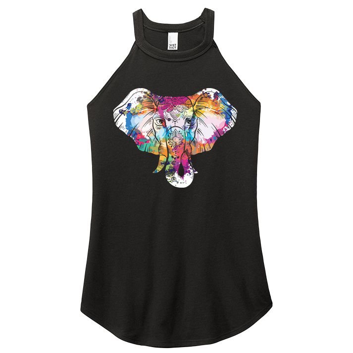 Animal Lover Gift Africa Safari Zoo Keeper Elephant Women's Perfect Tri Rocker Tank