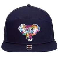 Animal Lover Gift Africa Safari Zoo Keeper Elephant 7 Panel Mesh Trucker Snapback Hat