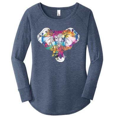 Animal Lover Gift Africa Safari Zoo Keeper Elephant Women's Perfect Tri Tunic Long Sleeve Shirt