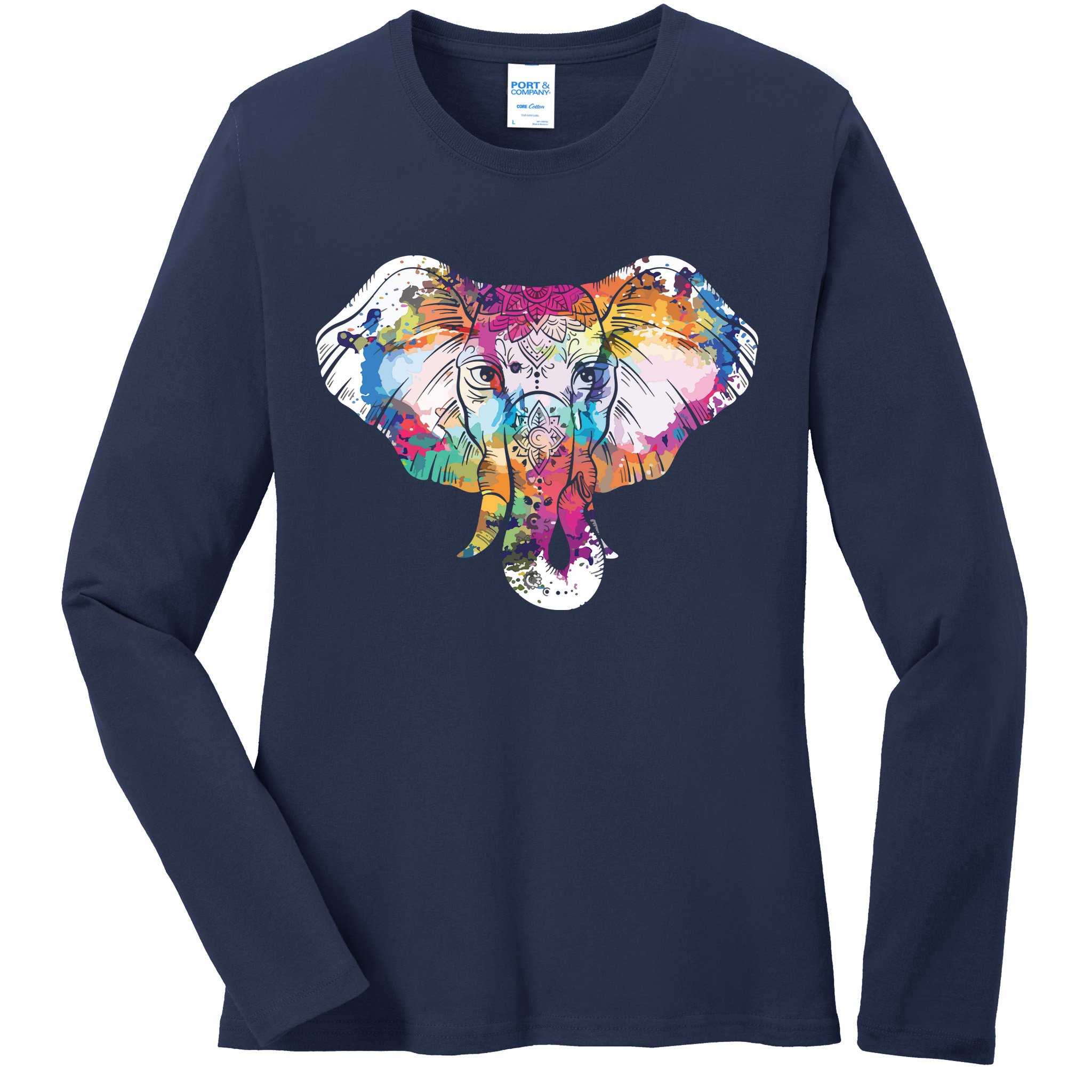 Animal Lover Gift Africa Safari Zoo Keeper Elephant Ladies Long Sleeve Shirt