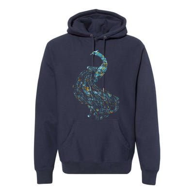 Animal Lover Gift Idea Zoo Keeper Proud Peacock Premium Hoodie