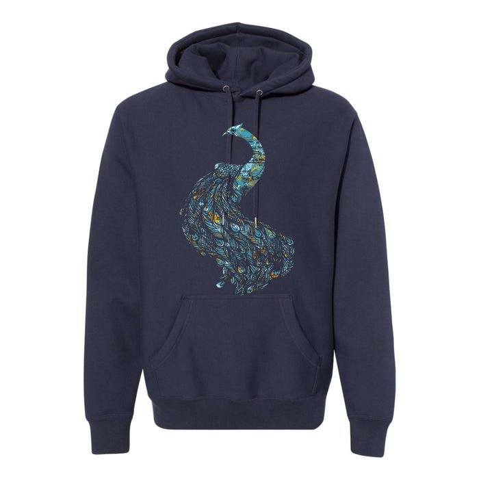 Animal Lover Gift Idea Zoo Keeper Proud Peacock Premium Hoodie