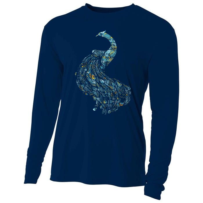 Animal Lover Gift Idea Zoo Keeper Proud Peacock Cooling Performance Long Sleeve Crew