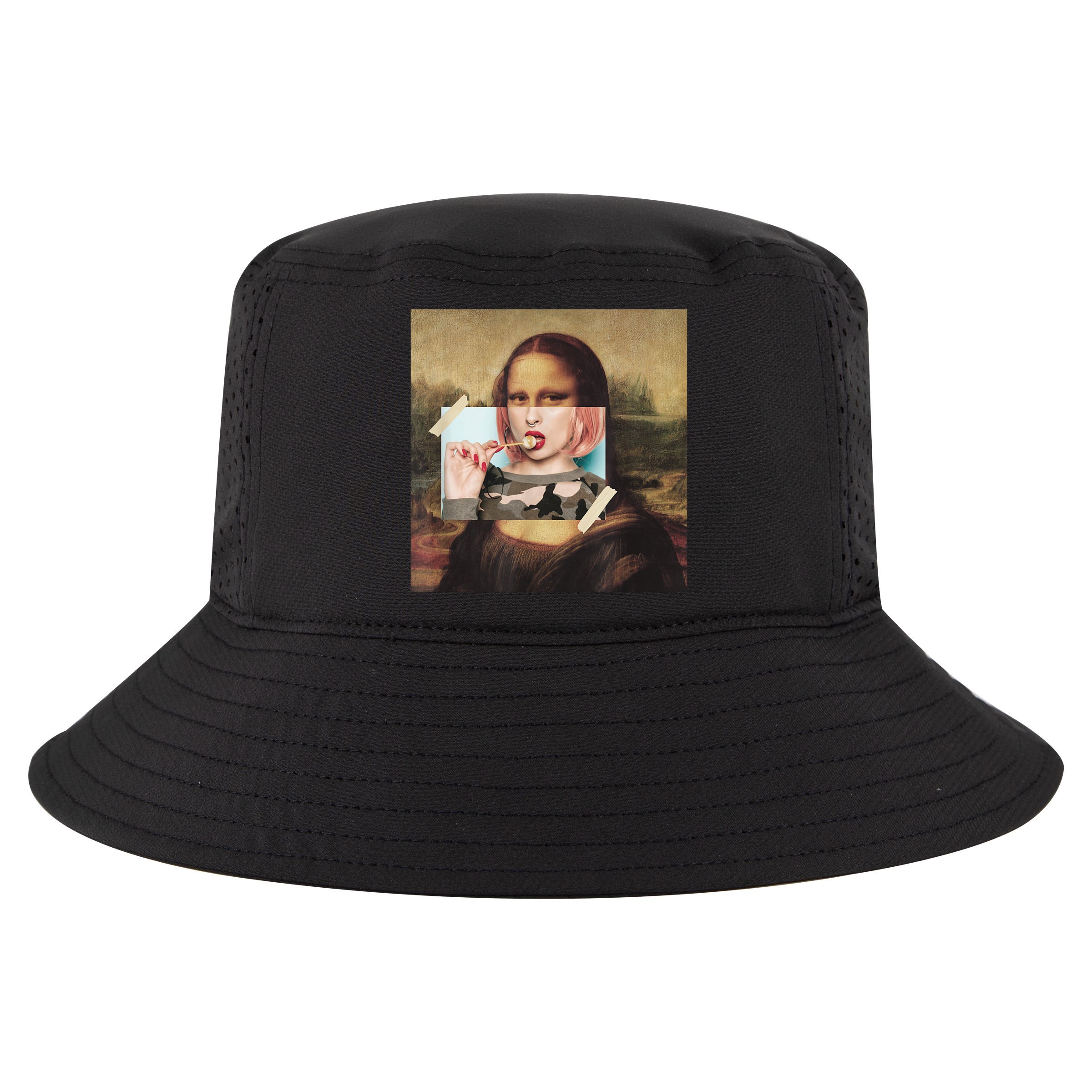 Aesthetic La Gioconda Mona Lisa E-Girl Pop Culture Cool Comfort Performance Bucket Hat