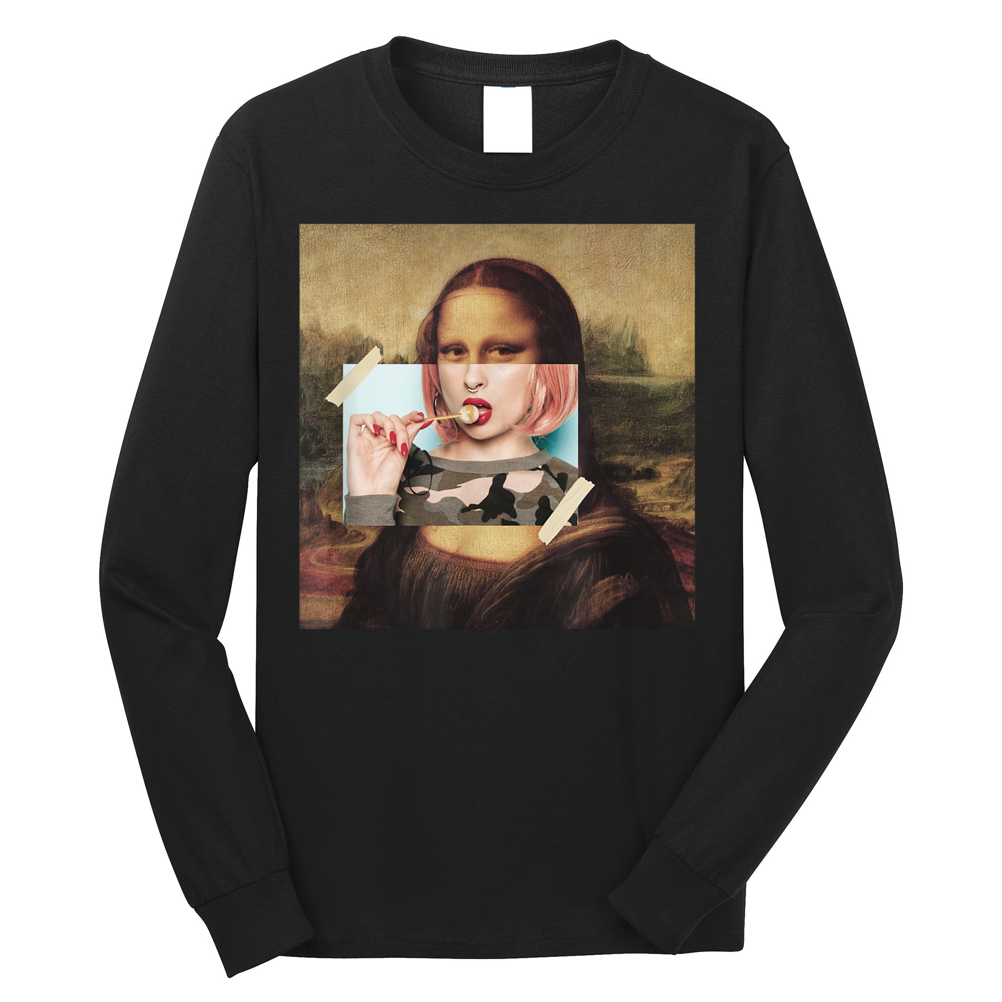 Aesthetic La Gioconda Mona Lisa E-Girl Pop Culture Long Sleeve Shirt