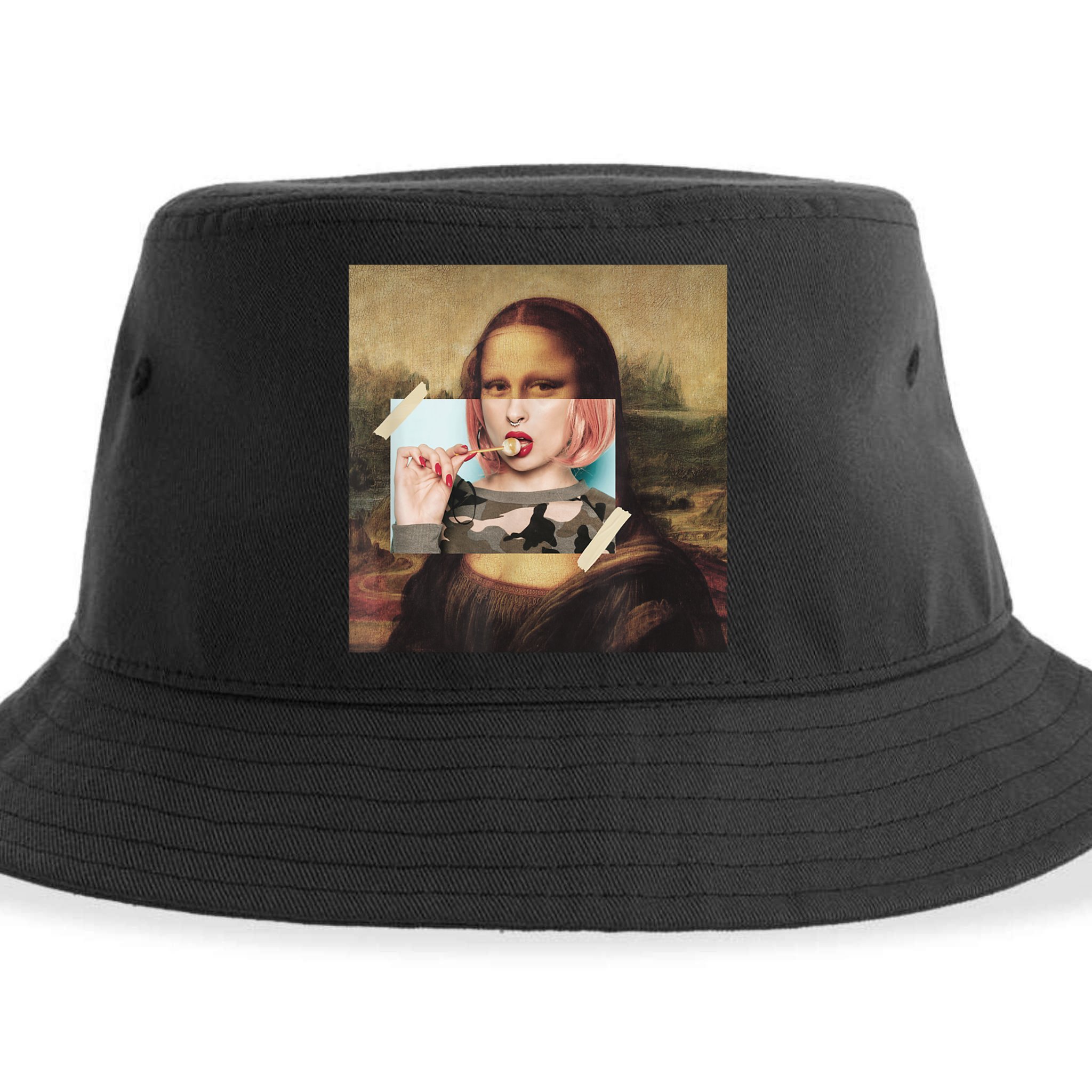 Aesthetic La Gioconda Mona Lisa E-Girl Pop Culture Sustainable Bucket Hat