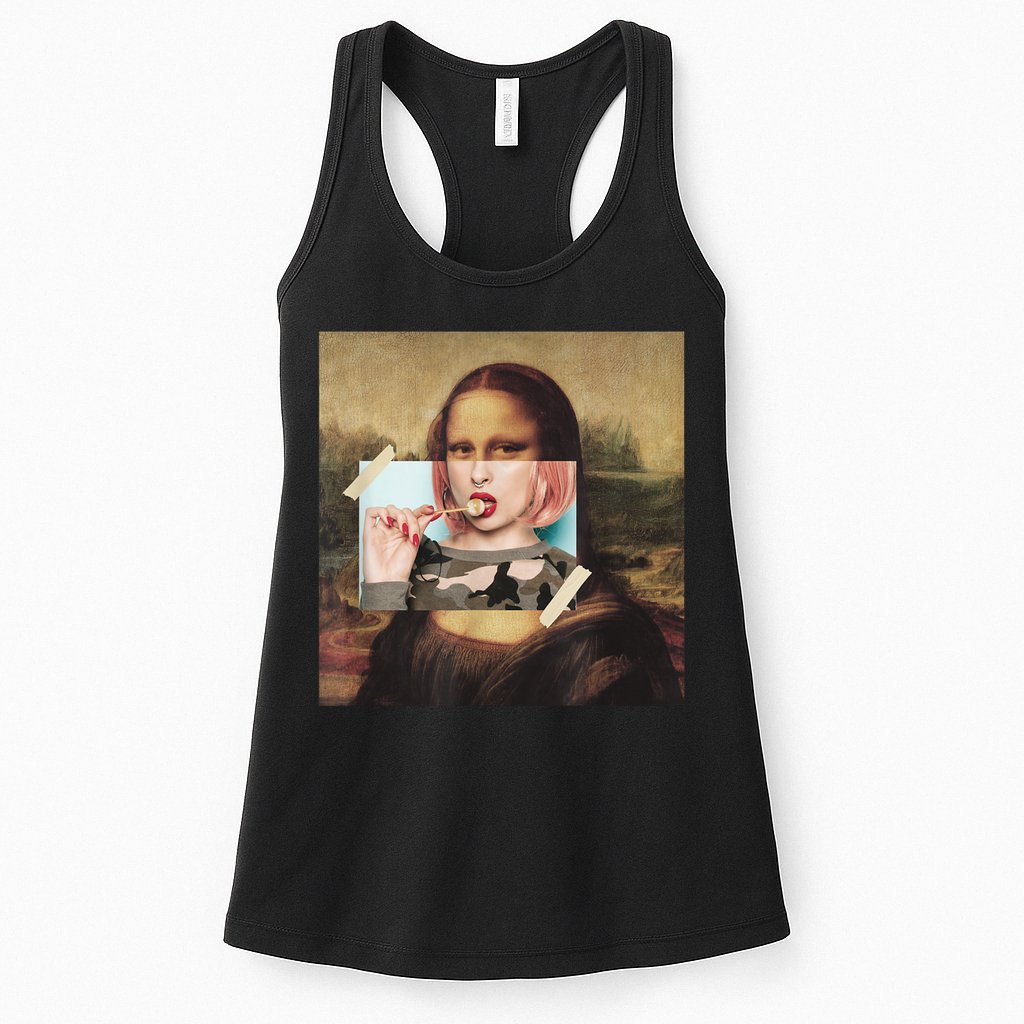 Aesthetic La Gioconda Mona Lisa E-Girl Pop Culture Womens Tank Top