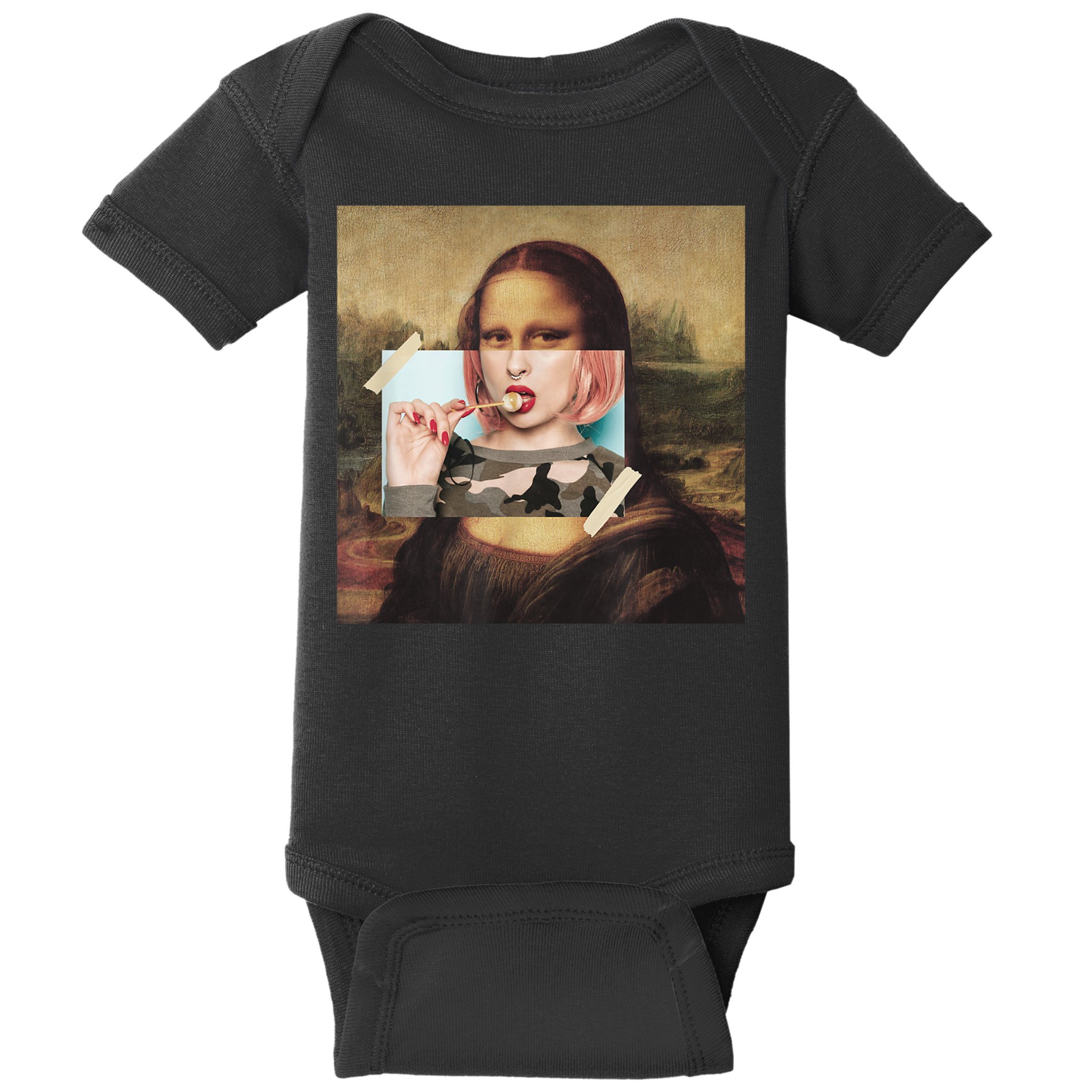 Aesthetic La Gioconda Mona Lisa E-Girl Pop Culture Baby Bodysuit