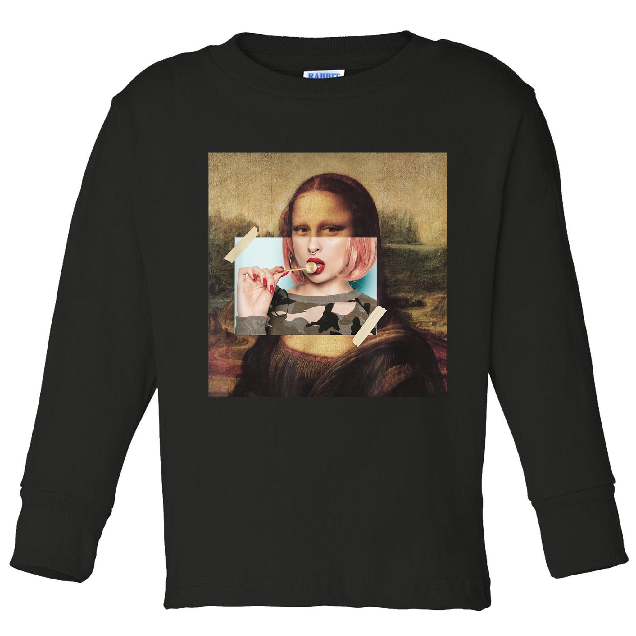 Aesthetic La Gioconda Mona Lisa E-Girl Pop Culture Toddler Long Sleeve Shirt