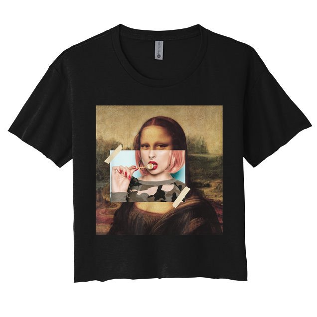 Aesthetic La Gioconda Mona Lisa E-Girl Pop Culture Women's Crop Top Tee