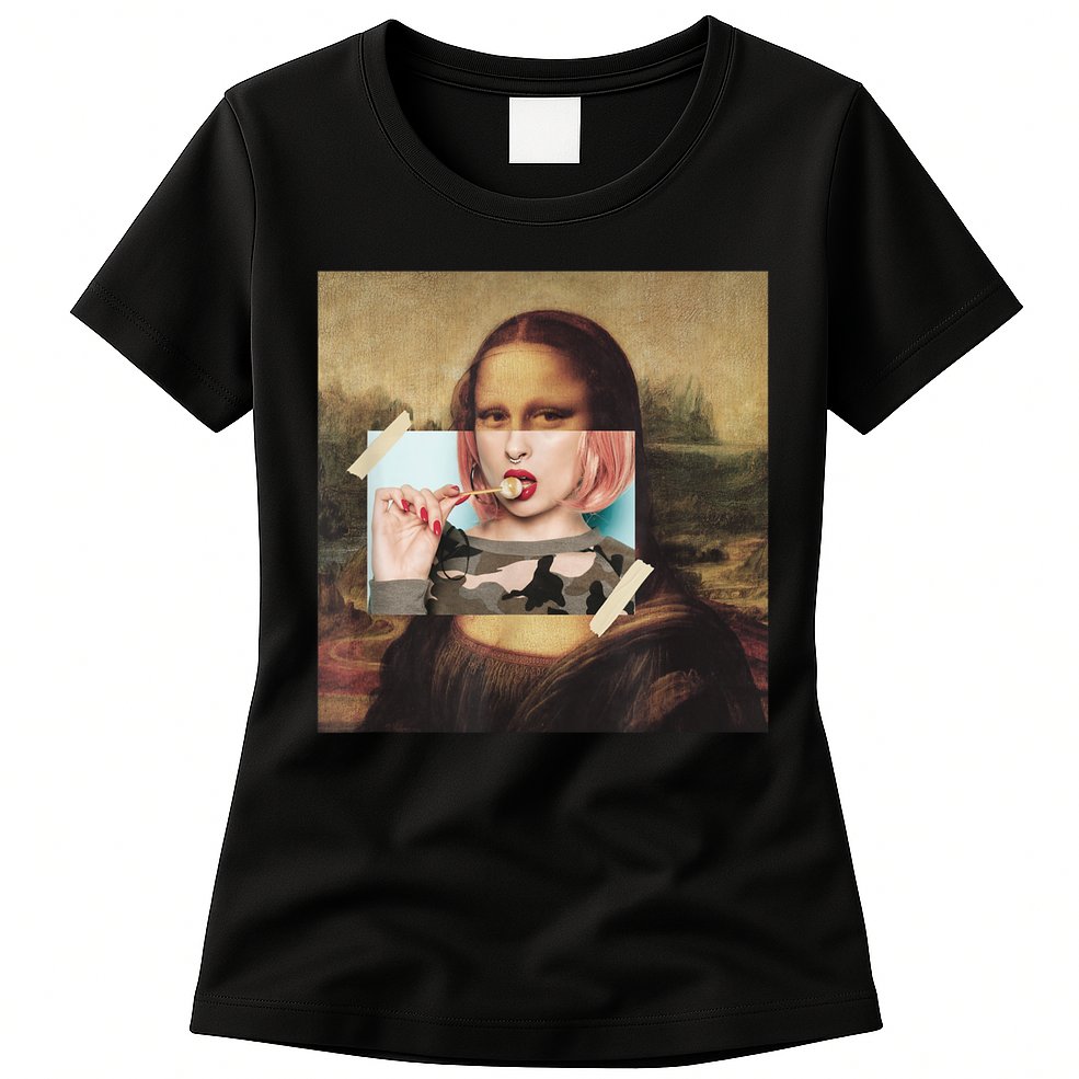 Aesthetic La Gioconda Mona Lisa E-Girl Pop Culture Womens T-Shirt