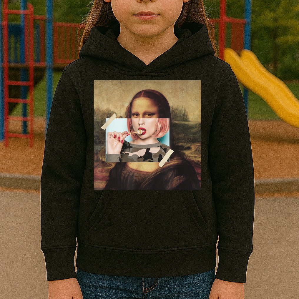 Aesthetic La Gioconda Mona Lisa E-Girl Pop Culture Kids Hoodie