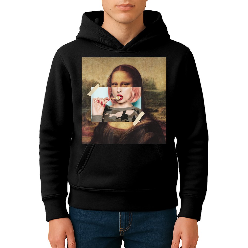 Aesthetic La Gioconda Mona Lisa E-Girl Pop Culture Kids Hoodie