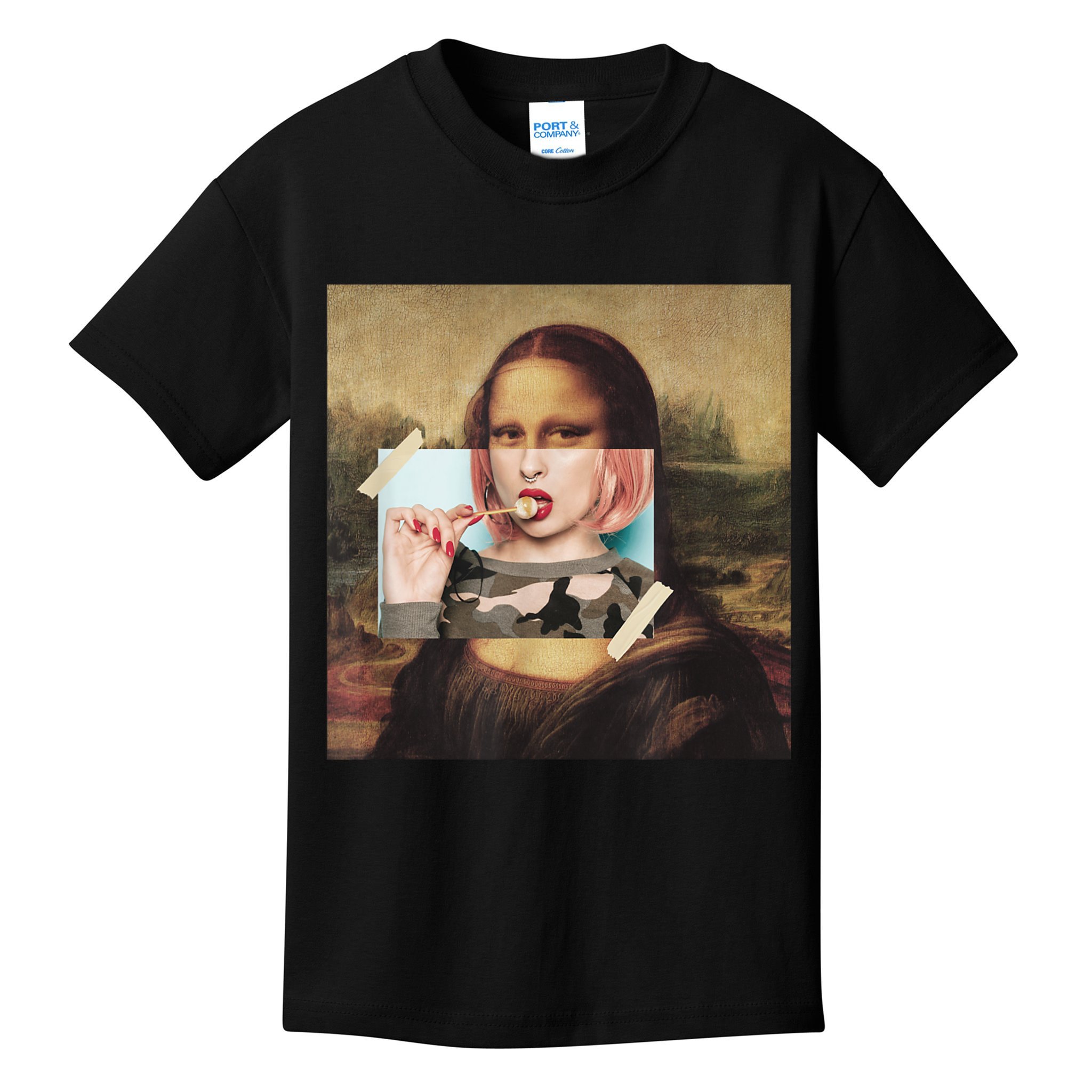 Aesthetic La Gioconda Mona Lisa E-Girl Pop Culture Kids T-Shirt