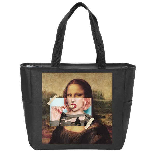 Aesthetic La Gioconda Mona Lisa E-Girl Pop Culture Zip Tote Bag