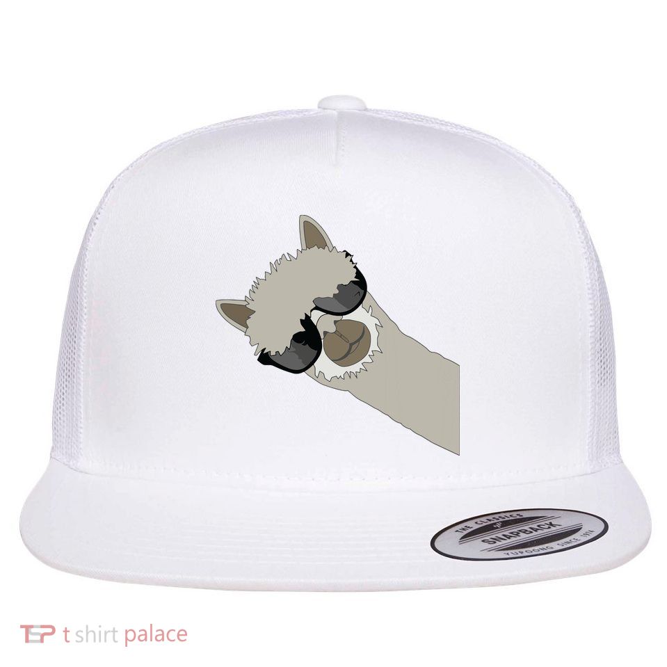 Alpaca Llama Gift Funny Cool Llama Deco Flatbill Hat