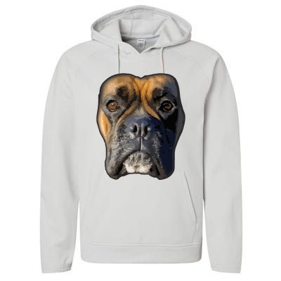 Animal Lover Gift Boxer Face Funny Dog Lovers Performance Fleece Hoodie