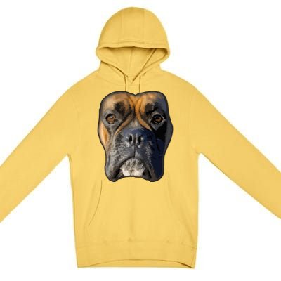 Animal Lover Gift Boxer Face Funny Dog Lovers Premium Pullover Hoodie