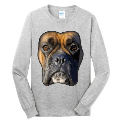 Animal Lover Gift Boxer Face Funny Dog Lovers Tall Long Sleeve T-Shirt