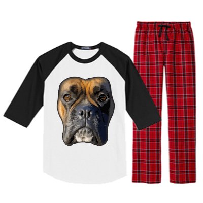 Animal Lover Gift Boxer Face Funny Dog Lovers Raglan Sleeve Pajama Set