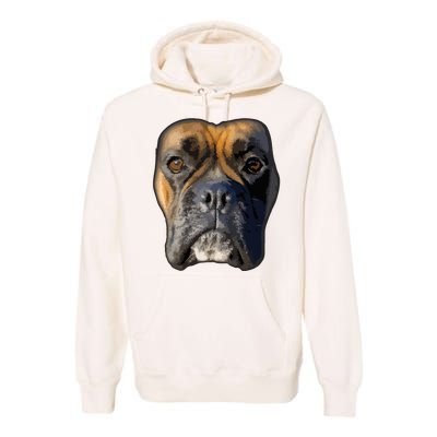 Animal Lover Gift Boxer Face Funny Dog Lovers Premium Hoodie