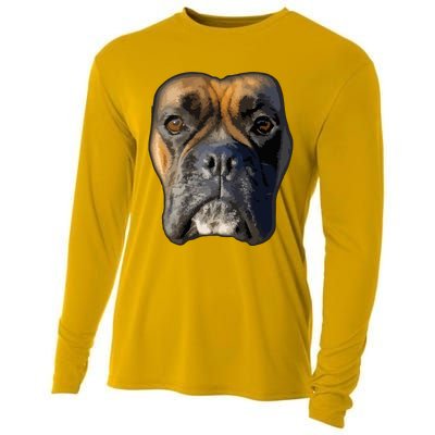 Animal Lover Gift Boxer Face Funny Dog Lovers Cooling Performance Long Sleeve Crew