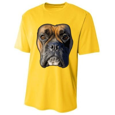 Animal Lover Gift Boxer Face Funny Dog Lovers Performance Sprint T-Shirt