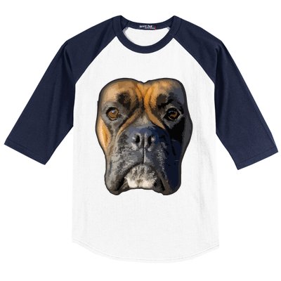 Animal Lover Gift Boxer Face Funny Dog Lovers Baseball Sleeve Shirt