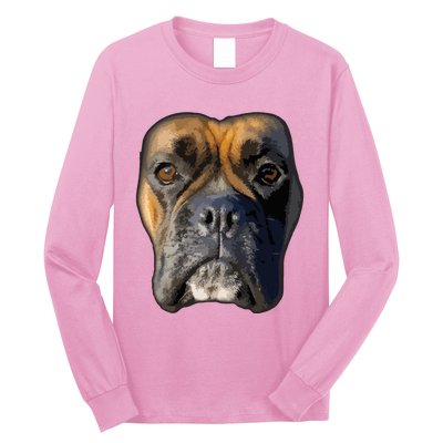 Animal Lover Gift Boxer Face Funny Dog Lovers Long Sleeve Shirt